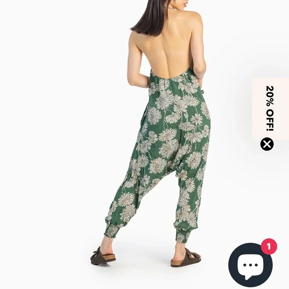 Buddha Pants Catsuit harem halter romper - Picture 3 of 12